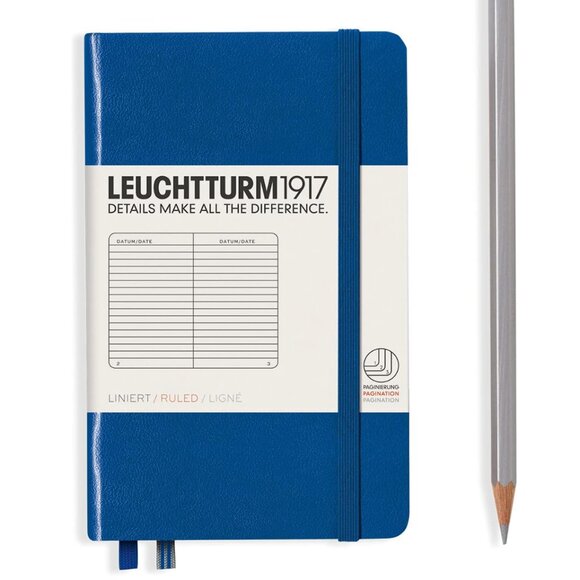 NWT - Leuchtturm1917 - Hardcover Pocket Notebook - Ruled - Royal Blue - Size A6 - Picture 1 of 7